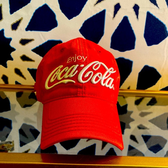 Enjoy Coca Cola Baseball Hat Cap Classic Red Embroidered Adjustable Strap Buckle - Picture 2 of 4